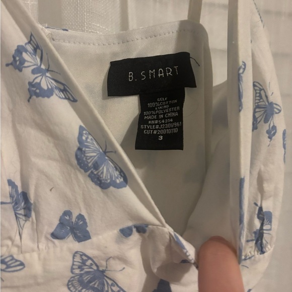 B. Smart Blue Butterfly Print Tiered Mini Dress - Picture 3 of 5